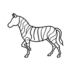 Zebra animal continuous one line drawing minimalism design
