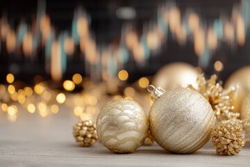 A festive New Year's table adorned with sparkling decorations, surrounded by glowing cryptocurrency charts, evoking excitement and hope for future investments