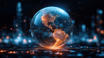 Glowing Earth, digital art