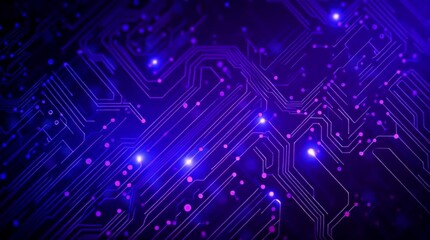 Dynamic digital circuit board pulses with vibrant energy, representing futuristic technology and complex data flow in a glowing network. - Powered by Adobe