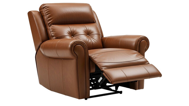 Comfortable upholstered seating feature shows luxurious reclining mechanism extended