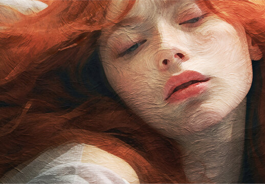 Red And Orange Oil Paint Photo Effect