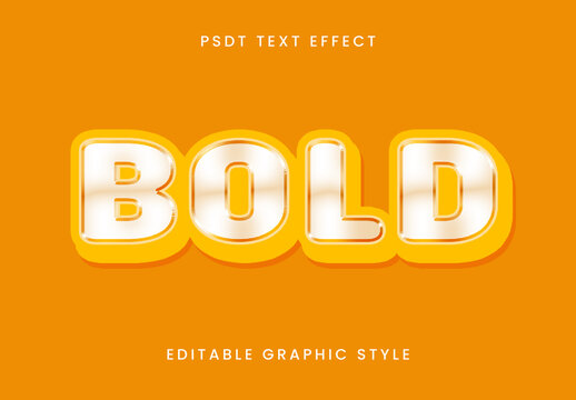 White And Orange Glossy Bold Text Effect Shiny Outline Font