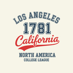 Retro Los Angeles California College League Design