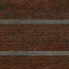 Detailed Seamless Brick Wall Texture with Concrete Accent Construction