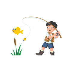 boy fishing on the lake