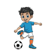 boy playing soccer