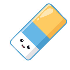 Smiling stationery eraser with a cheerful look. This image can be used in your school supplies collection