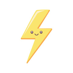 A cute illustration of a lightning bolt smiling 