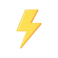A bright yellow lightning bolt against a clear background, symbolizing energy and power
