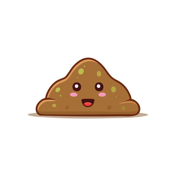 A cute poop character with smiling face.