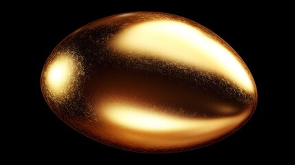 Obraz premium Golden egg, glossy, textured, on black