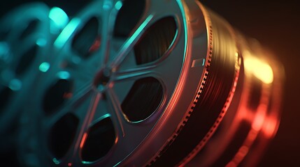 movie projector and film reel background