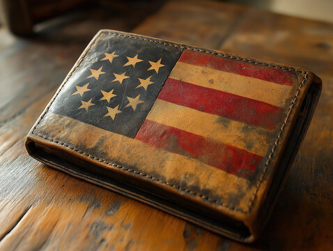 A Classic US Flag Design on a Leather Wallet for Father&rsquo;s Day