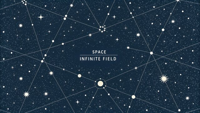 Minimalist Star Map Pattern on Dark Space Backdrop