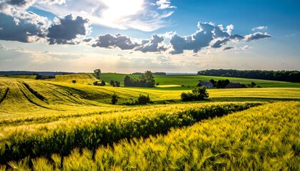 Golden Wheat Field Under a Dramatic Sky.