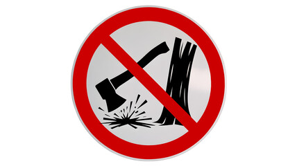 No chopping trees symbol, promoting forest conservation and environmental protection for a sustainable future with responsible forestry and logging practices