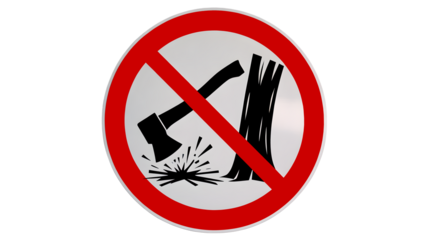No chopping trees symbol, promoting forest conservation and environmental protection for a sustainable future with responsible forestry and logging practices