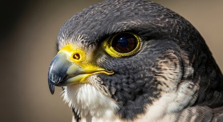 Naklejka premium The peregrine falcon in minute detail