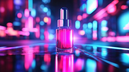 Abstract neon cityscape