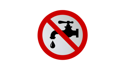 Conserve water and stop leaks with a no water use sign, encouraging responsible water management in drought conditions and environmental awareness
