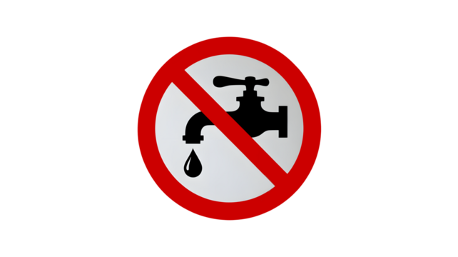 Conserve water and stop leaks with a no water use sign, encouraging responsible water management in drought conditions and environmental awareness