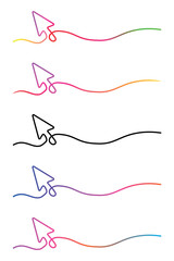 Colorful Continuous Line Arrow Symbols Graphic Vector Illustrating Movement and Direction on White Backdrop