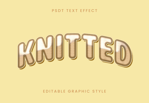 Beige And Brown Knitted Fabric Test Font Yarn Wool Outline Font