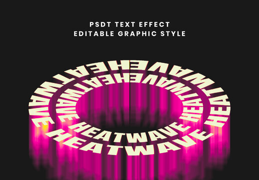 Beige And Pink Round Melting Text Effect Circular Psychedelic Font