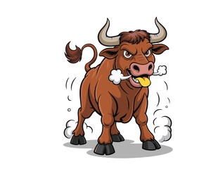 cow cartoon isolated on white background