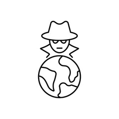 Fraud line icon Cyber ​​hack symbol.