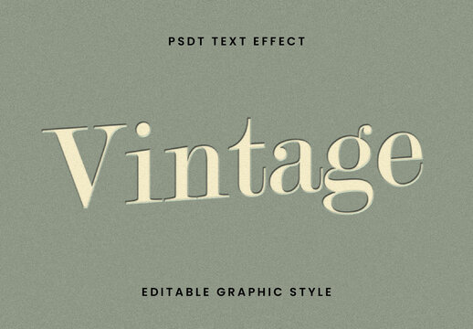 Beige Vintage Letterpress Text Effect Retro Classic Font