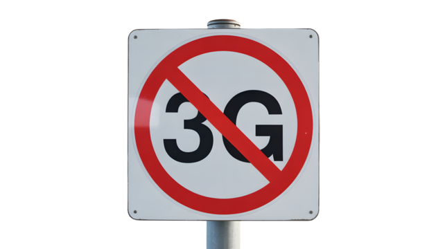 No 3G Network Sign Symbolizes Technology Transition and Obsolescence, Showing the Evolution of Wireless Communication and the End of an Era