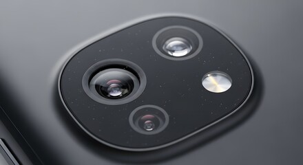 Close up of smartphone camera lens technology for mobile photography and modern device design detail