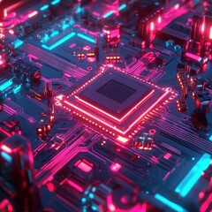 Fototapeta premium Circuit board digital abstract illustration