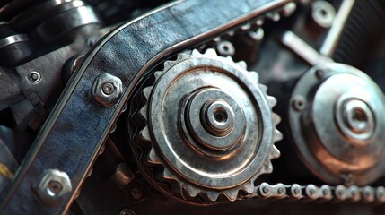 Fototapeta premium Close up engine timing components