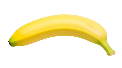 Single ripe yellow fruit curves gently against a solid black background