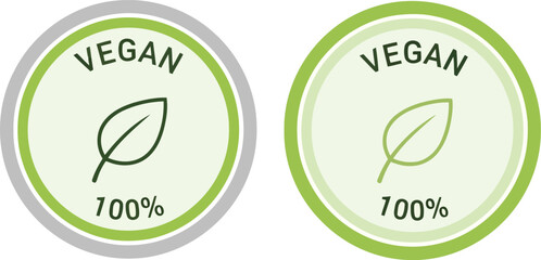 Hand drawn 100 percent vegan stamp label circle badge design element graphic vector