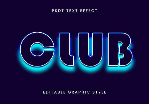 Neon Outline Glow Text Effect