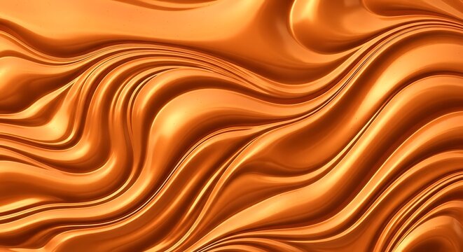 An abstract background featuring flowing, golden caramel waves, creating a luxurious and smooth texture with a warm and inviting aesthetic