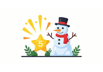 Snowman with star counter