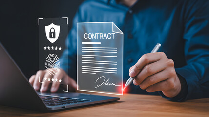 Seamless digital contract signing with secure authentication for modern businesses, offering streamlined workflows and peace of mind through advanced technology