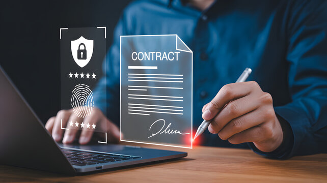 Seamless digital contract signing with secure authentication for modern businesses, offering streamlined workflows and peace of mind through advanced technology - Powered by Adobe