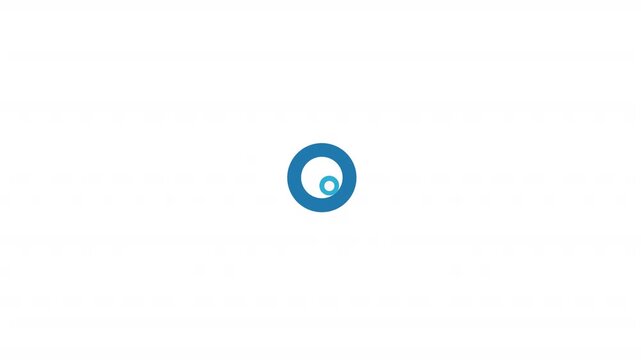 Concentric focus. Animation of the process of rotating circles, alpha channel. Cartoon