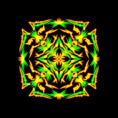 Neon Green–Yellow Floral Glow on Black Background
A neon green–yellow glowing floral motif on a black background. Ideal for cyber-style fashion, bold textile prints.