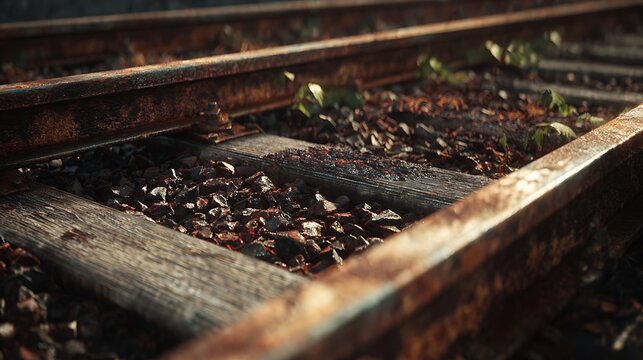 Appearance of rusty train tracks