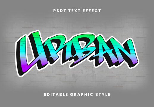 Green And Purple Street Graffiti Text Effect Urban 3D Gradient Font