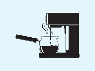 Classic Drip Coffee Machine Silhouette with Glass Pot
