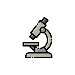 A classic microscope in light gray, clean and professional. Perfect for medical or science designs. Editable & scalable.