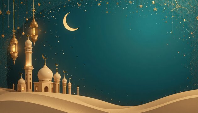ramadan kareem style editable template background minimalist and islamic style eid mubarak iftar party. - Powered by Adobe
